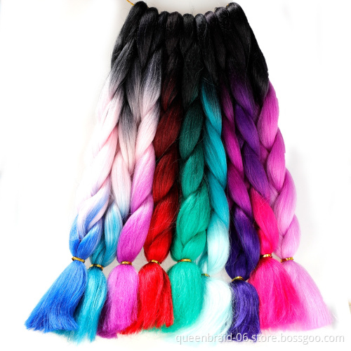 Hot Water Set Yaki Other Artificial Hair Extensions Ombre Crochet Hair 24 inch Synthetic Braiding Jumbo Hair Braid